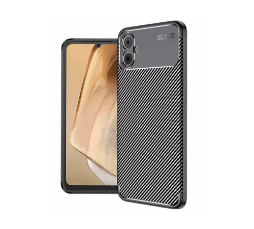 Samsung Galaxy A05 Kılıf Auto Focus Karbon Kapak - Siyah