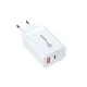 C99Q 65W PD Destekli Type-C ve USB Çift Çıkışlı Hızlı Şarj Adaptörü - Beyaz