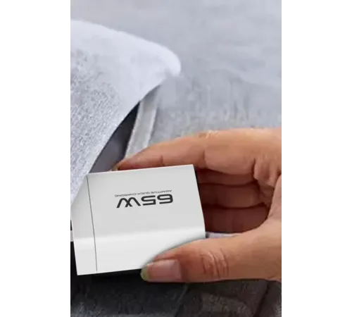 C99Q 65W PD Destekli Type-C ve USB Çift Çıkışlı Hızlı Şarj Adaptörü - Beyaz