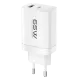 C99Q 65W PD Destekli Type-C ve USB Çift Çıkışlı Hızlı Şarj Adaptörü - Beyaz