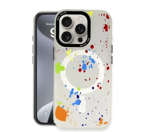 iPhone 16 Pro Max Colorful Magsafe Kapak - Şeffaf