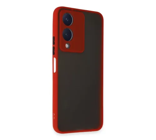 Vivo Y17S Kılıf Montreal Silikon Kapak - Kırmızı