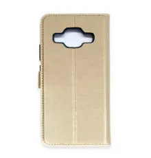 Samsung Galaxy J5 Trend S Plus Kapaklı Kılıf - Gold