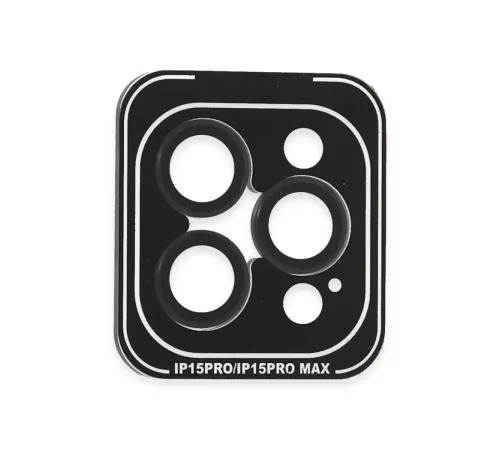 iPhone 15 Pro Max PVD Metal Kamera Lens - Siyah
