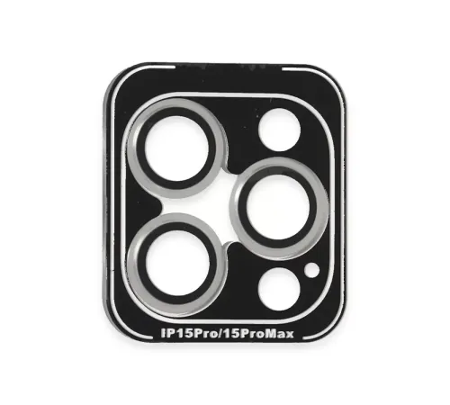 iPhone 15 Pro Max PVD Metal Kamera Lens - Gümüş