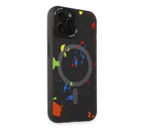 iPhone 14 Pro Colorful Magsafe Kapak - Siyah