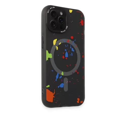 iPhone 14 Pro Colorful Magsafe Kapak - Siyah