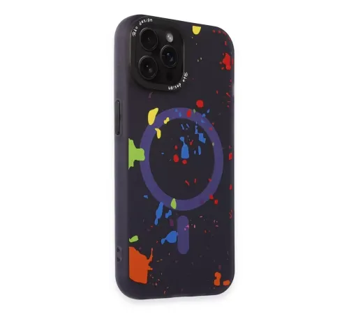 iPhone 14 Pro Colorful Magsafe Kapak - Derin Mor