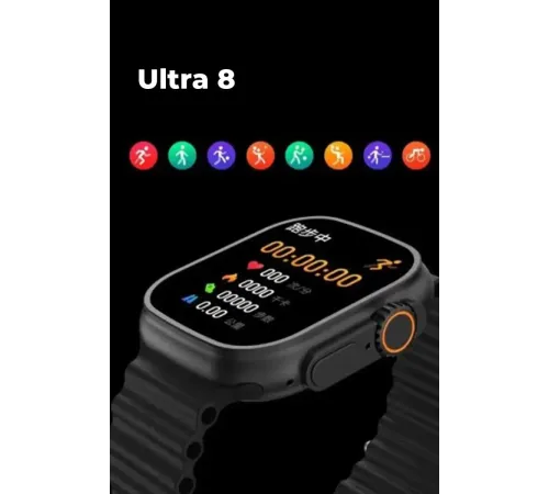 Ultra 8 2.1 inç IPS Ekran Konuşma ve NFC Özellikli Akıllı Saat - Gümüş
