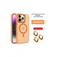 iPhone 14 Pro Max Kılıf Flet Lens Magsafe Kapak - Turuncu