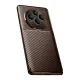 Reno 11 FS Kılıf Auto Focus Karbon Kapak - Kahverengi