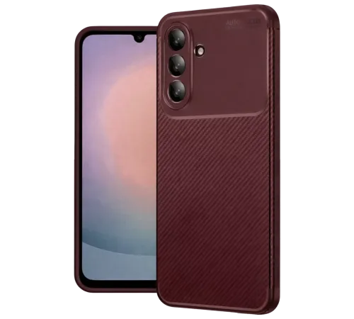 Samsung Galaxy A26 Kılıf Auto Focus Karbon Kapak - Bordo