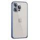 iPhone 15 Pro Metal Bumper Mat Kapak - Lacivert