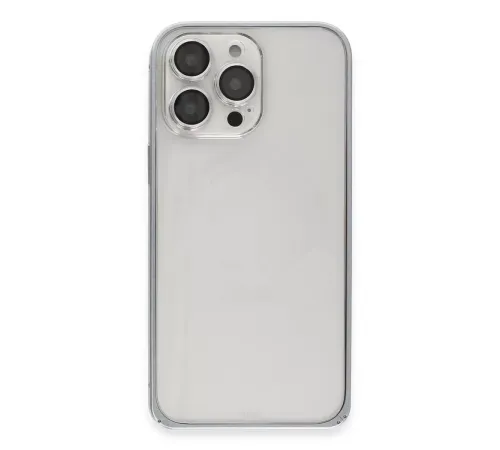 iPhone 15 Pro Metal Bumper Mat Kapak - Gri