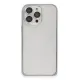 iPhone 15 Pro Metal Bumper Mat Kapak - Gri