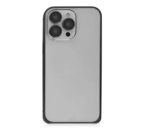 iPhone 15 Pro Max Metal Bumper Mat Kapak - Siyah