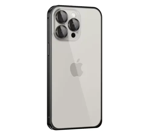 iPhone 15 Pro Max Metal Bumper Mat Kapak - Siyah