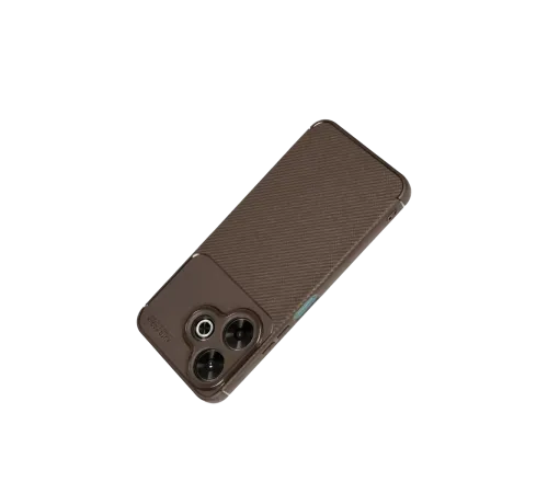 Xiaomi Redmi 13 4G Kılıf Auto Focus Karbon Kapak - Kahverengi