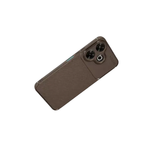 Xiaomi Redmi 13 4G Kılıf Auto Focus Karbon Kapak - Kahverengi