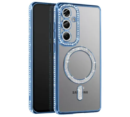 Samsung Galaxy A37 5G Joke Simli Magneticsafe Kılıf - Mavi