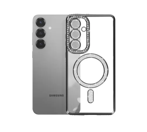 Samsung Galaxy A57 5G Joke Simli Magneticsafe Kılıf - Siyah