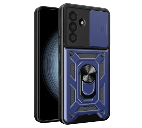 Samsung Galaxy A37 5G Pars Lens Yüzüklü Silikon - Lacivert