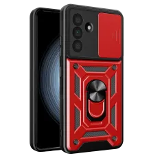 Samsung Galaxy A57 5G Pars Lens Yüzüklü Silikon - Kırmızı