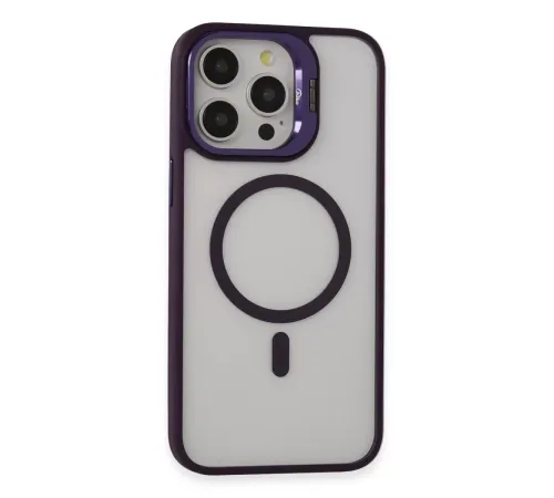 iPhone 14 Pro Kılıf Roblox Lens Magsafe Standlı Kapak - Derin Mor