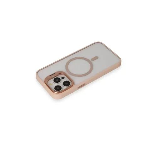 iPhone 15 Pro Kılıf Roblox Lens Magsafe Standlı Kapak - Pudra