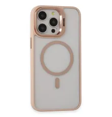 iPhone 15 Pro Kılıf Roblox Lens Magsafe Standlı Kapak - Pudra