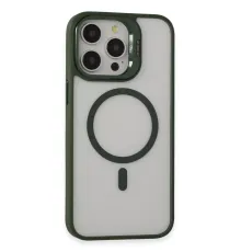 iPhone 15 Pro Max Kılıf Roblox Lens Magsafe Standlı Kapak - Koyu Yeşil