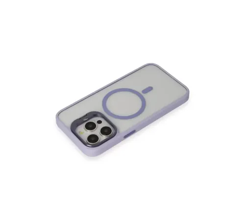 iPhone 15 Pro Max Kılıf Roblox Lens Magsafe Standlı Kapak - Lila