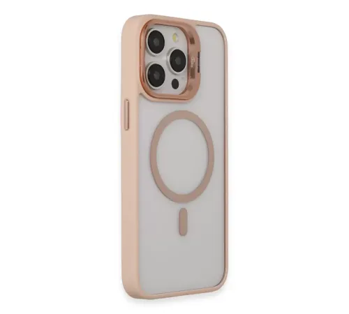 iPhone 15 Pro Max Kılıf Roblox Lens Magsafe Standlı Kapak - Pudra