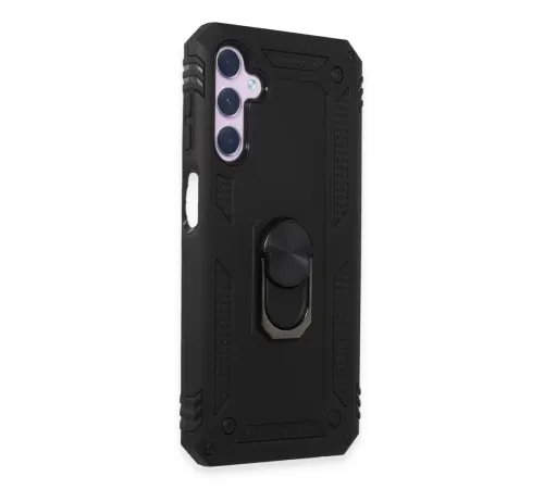 Samsung Galaxy A24 4G Kılıf Sofya Yüzüklü Silikon Kapak - Siyah