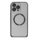 iPhone 15 Pro Max Kılıf Metal Bumper Magneticsafe Kapak - Siyah