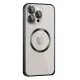iPhone 15 Pro Max Kılıf Metal Bumper Magneticsafe Kapak - Siyah