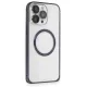 iPhone 15 Pro Max Kılıf Metal Bumper Magneticsafe Kapak - Lacivert