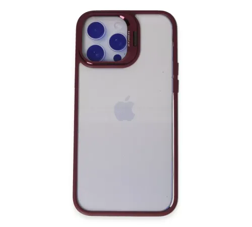 iPhone 14 Pro Kılıf Roblox Lens Standlı Kapak - Bordo