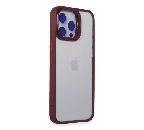 iPhone 14 Pro Kılıf Roblox Lens Standlı Kapak - Bordo
