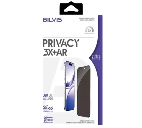 Apple iPhone 17 Pro Bilvis 3X AR Hayalet Cam Ekran Koruyucu - Siyah
