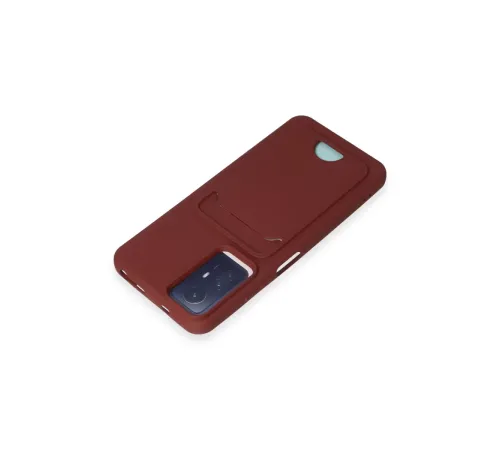 Xiaomi Redmi Note 12S Kılıf Kelvin Kartvizitli Silikon - Bordo