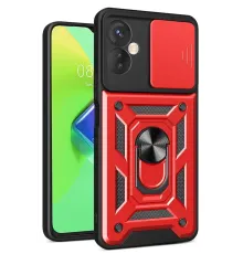 İnfinix Hot 30 4G Kılıf Pars Lens Yüzüklü Silikon - Kırmızı