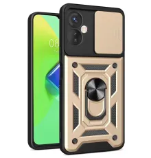 İnfinix Hot 30 4G Kılıf Pars Lens Yüzüklü Silikon - Gold