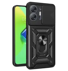 İnfinix Hot 30 5G Kılıf Pars Lens Yüzüklü Silikon - Siyah