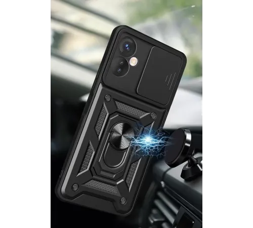 İnfinix Hot 30 5G Kılıf Pars Lens Yüzüklü Silikon - Yeşil