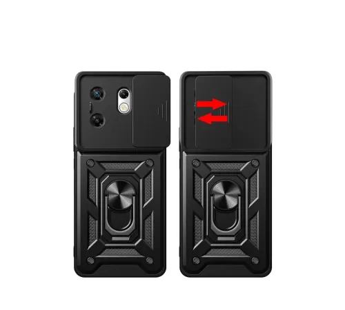 İnfinix Zero 30 4G Kılıf Pars Lens Yüzüklü Silikon - Siyah