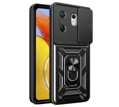 İnfinix Zero 30 4G Kılıf Pars Lens Yüzüklü Silikon - Siyah