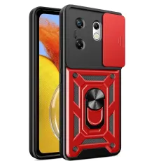 İnfinix Zero 30 4G Kılıf Pars Lens Yüzüklü Silikon - Kırmızı