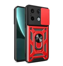 Xiaomi Poco X6 Pro Kılıf Pars Lens Yüzüklü Silikon - Kırmızı