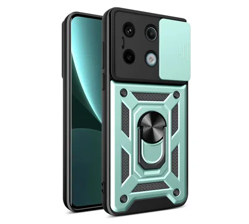 Xiaomi Poco X6 Pro Kılıf Pars Lens Yüzüklü Silikon - Yeşil